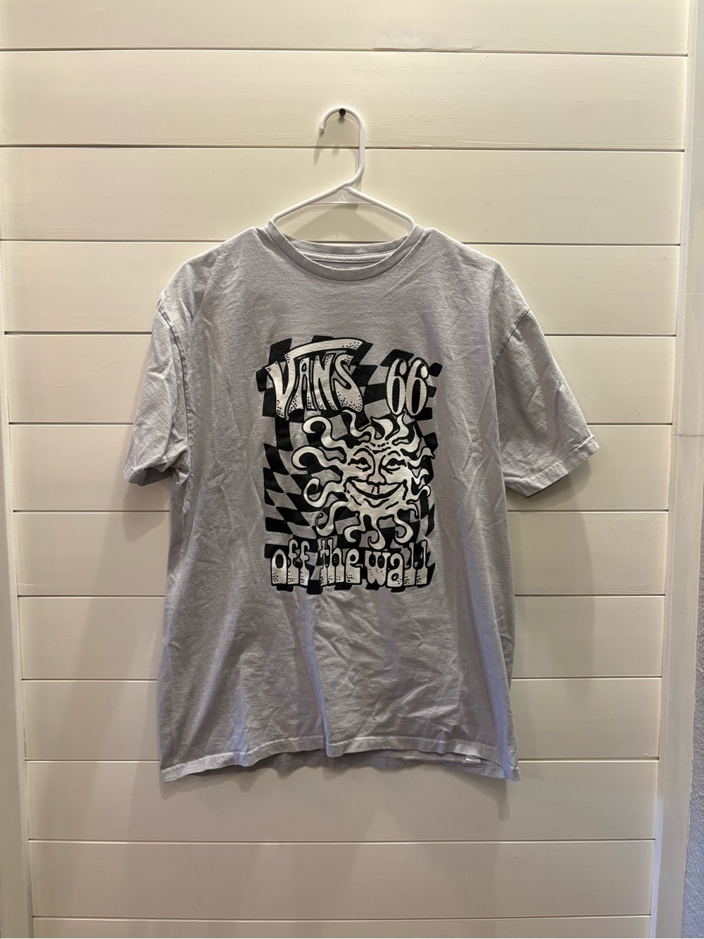 Vans Gray Short Sleeve Off the Wall Tee with Sun Graphic Skater Alt Streetwear